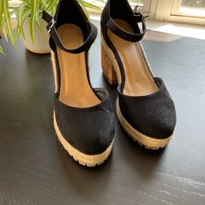 ASOS Black Espadrille Wedges